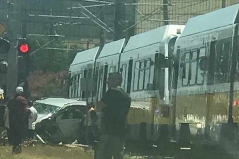 The vehicle crashed through the crossing arms and into a northbound train at Greenville...