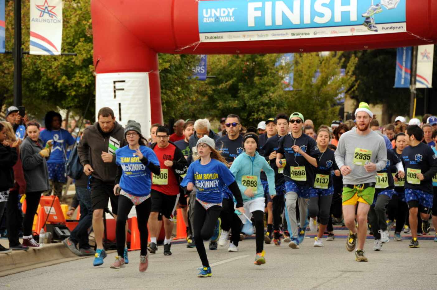 Runners start the race at the Undy Run in Arlington, TX on November 14, 2015. (Alexandra...