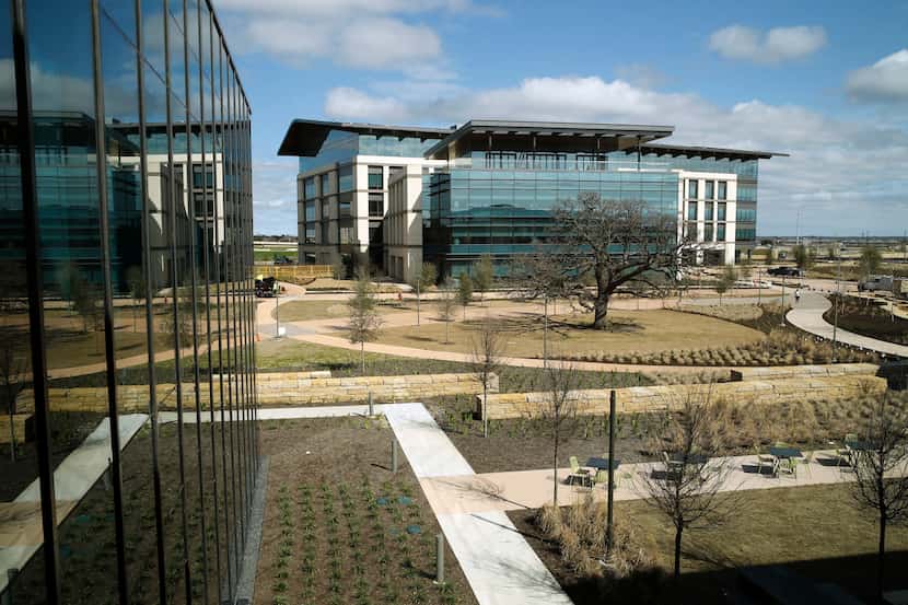 A view of the campus at Charles Schwab's new headquarters in Westlake, Texas on Tuesday,...