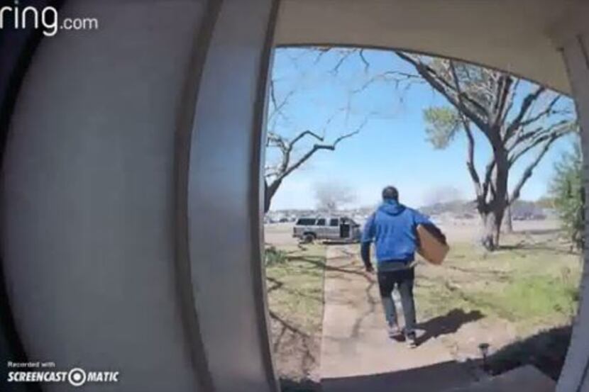An image from the home's security video footage provided by Dallas police.