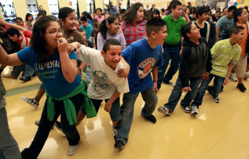 From left: Beth Anderson Elementary School fifth-graders Yesenia Morales, Roberto Hernandez...