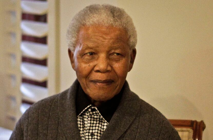 Former South African President Nelson Mandela is seen during the celebration of his 94th...