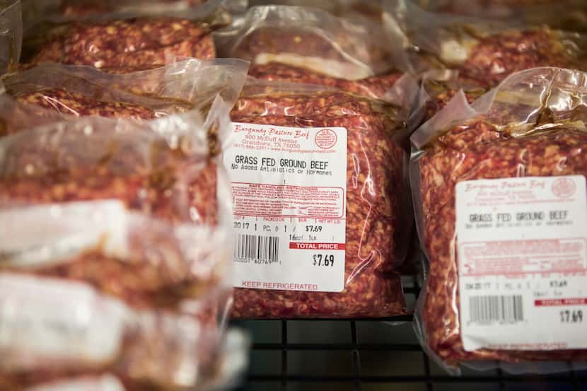 Ground beef at Burgundy's Local Grass Fed Meat Market 