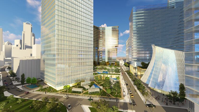 The 8-block high-rise campus Dallas Smart District would fill an empty area on downtown...