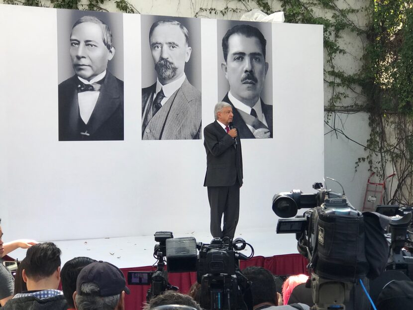 President-elect Andres Manuel Lopez Obrador at a press conference in Mexico City. 