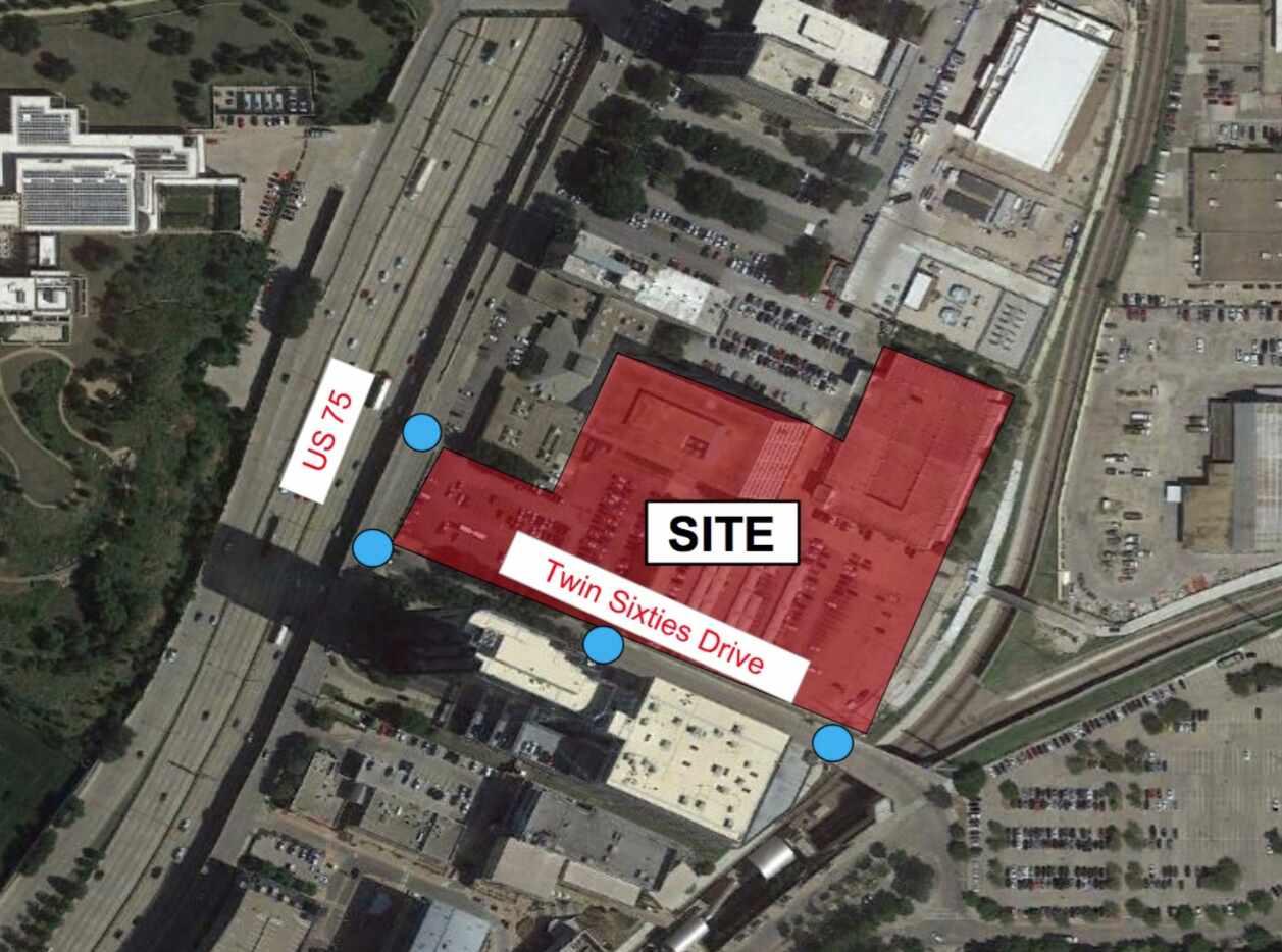 The development site is located between U.S. 75 and DART's light rail line just north of...