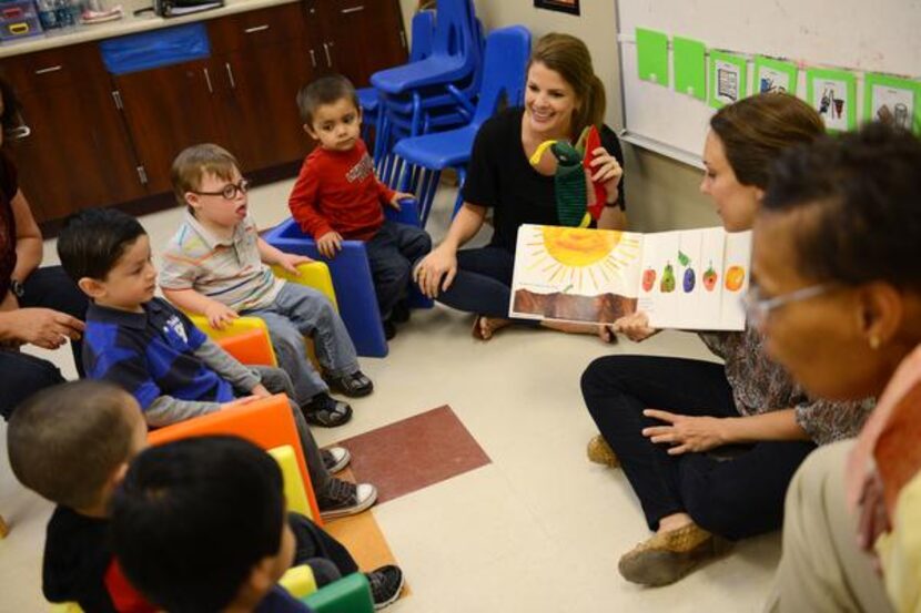 
Perrin Koons (left), speech language pathologist, and Molly Schubert, speech therapy...