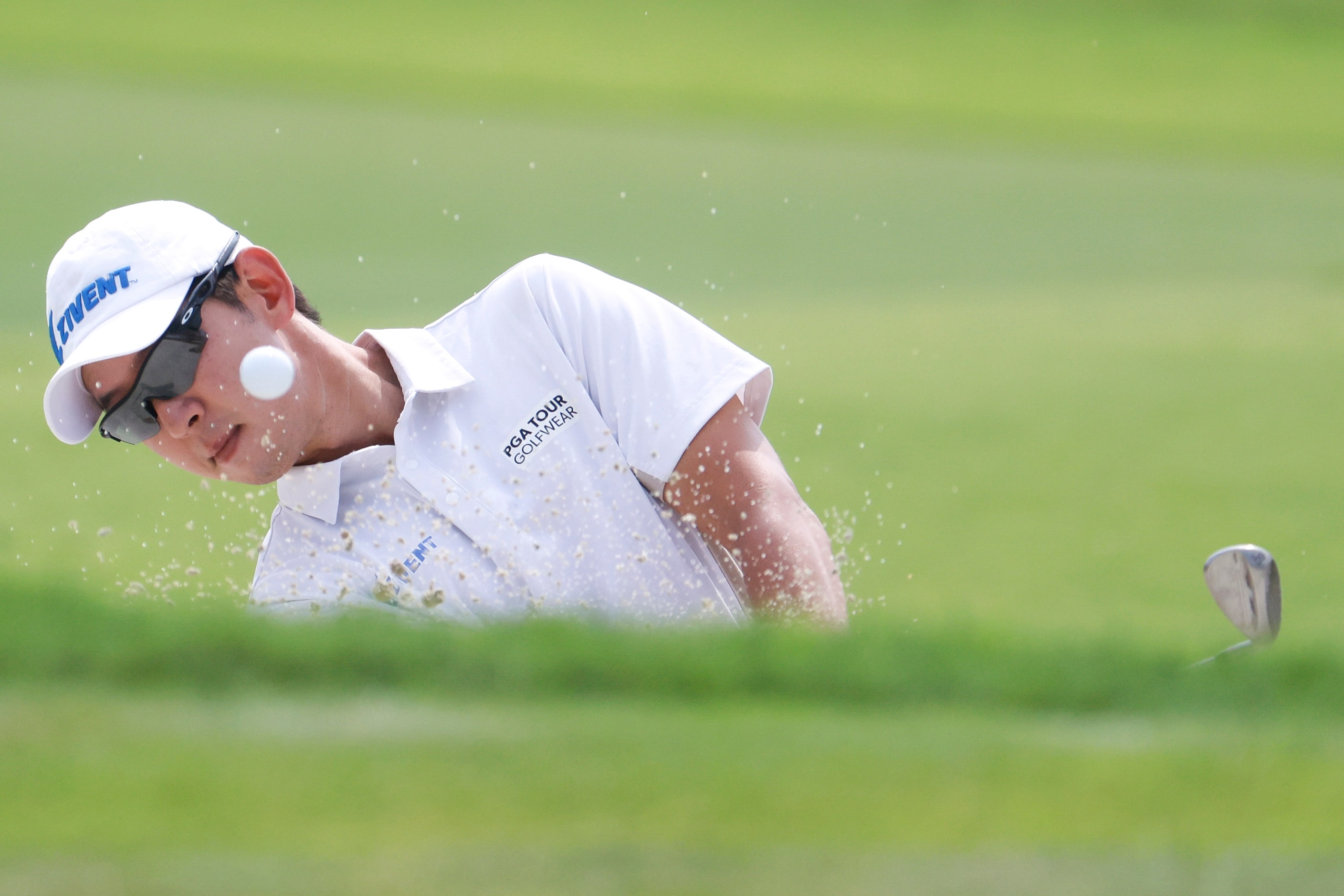 S.Y. Noh of South Korea hits to the green on the sixth hole during the second round of the...