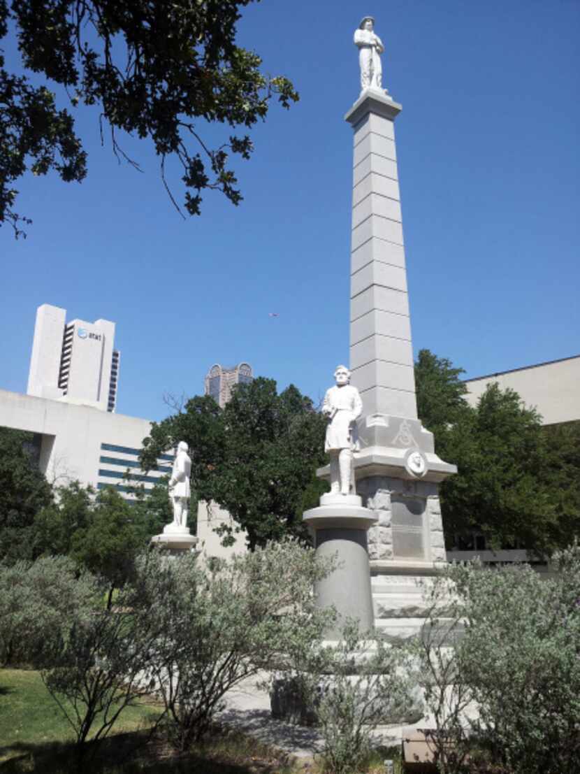 The Confederate Memorial at Pioneer Cemetery in downtown Dallas