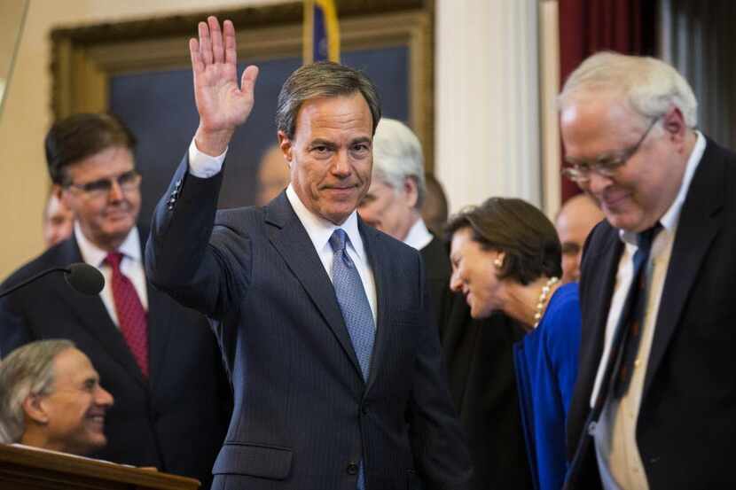 
House Speaker Joe Straus (center) faces challengers in Tuesday’s primary, but his position...