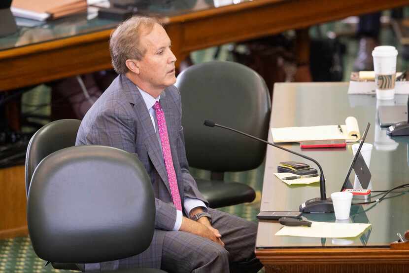 Texas Attorney General Ken Paxton before closing arguments during day 9 of his impeachment...