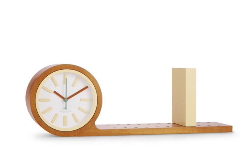 Michael Graves' shelf clock with bookend