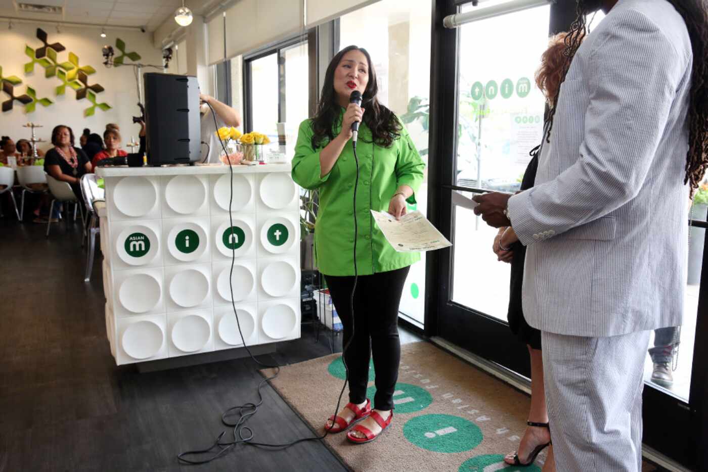 Asian Mint owner and chef Nikky Phinyawatana spoke at the fashion show event held June 4 at...