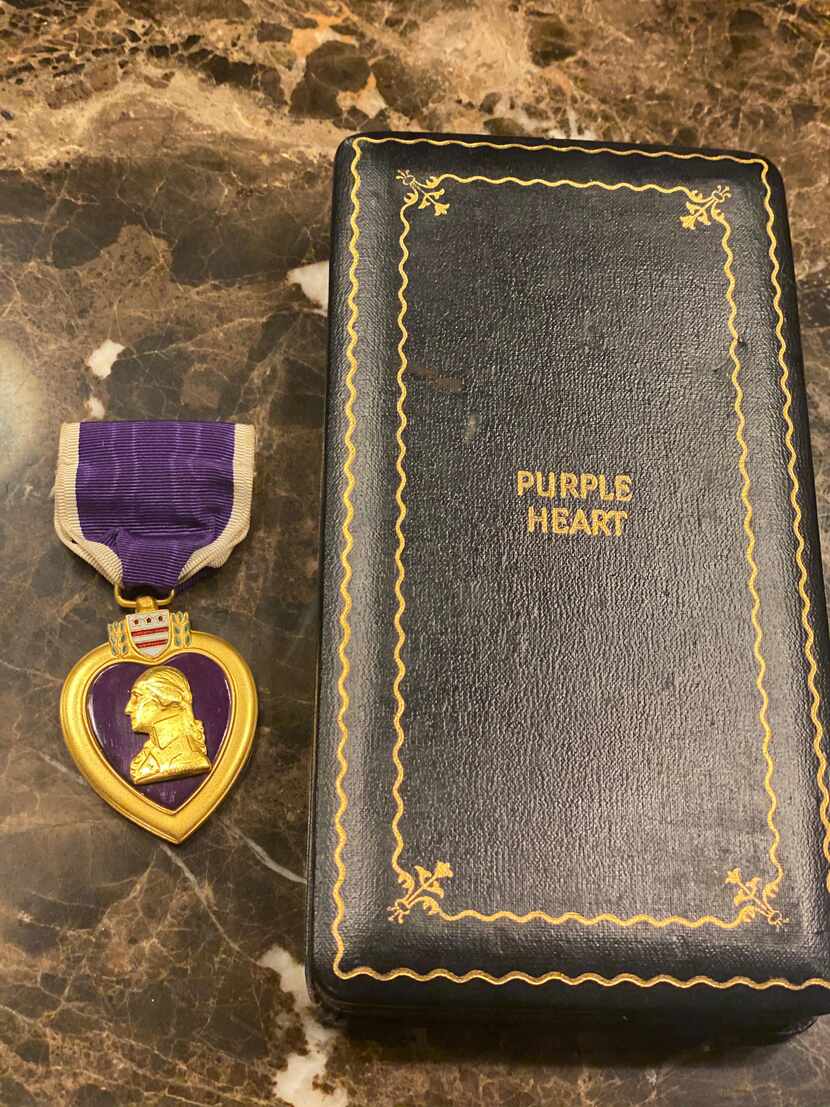 The Purple Heart medal that was given to Cowboys defensive end Aldon Smith.