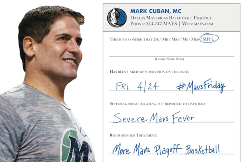 A permission slip from Mark Cuban for Mavericks fans to take a break.