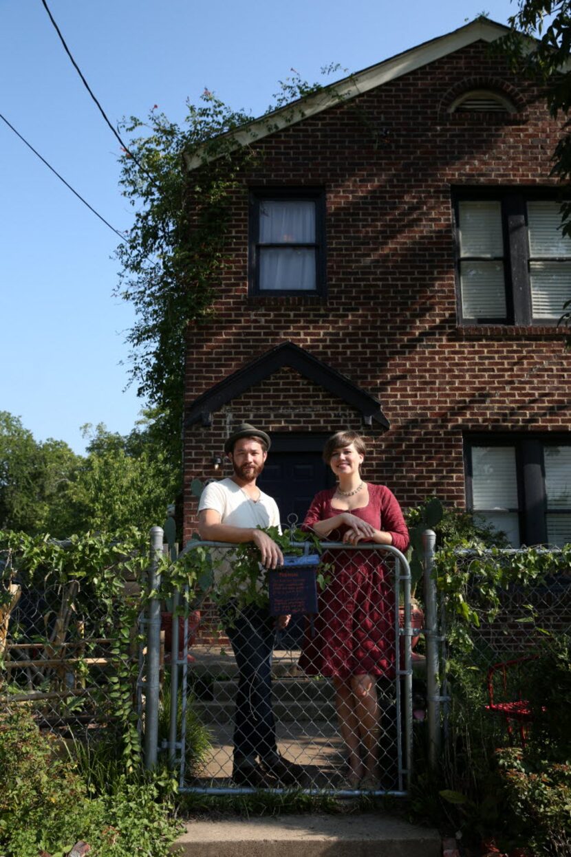 Tracy Popken and her husband Sean Springer pose for a photograph at their home in the Bishop...