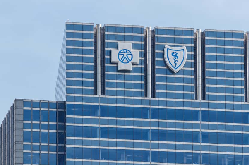 Chicago - Circa May 2018: Blue Cross Blue Shield headquarters signage and logo. Blue Cross...