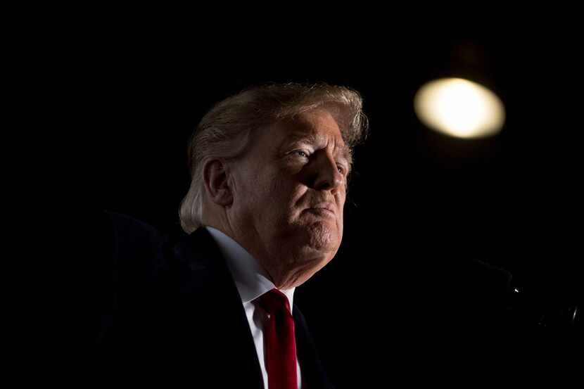 President Donald Trump speaks at a rally at Southern Illinois Airport in Murphysboro, Ill....