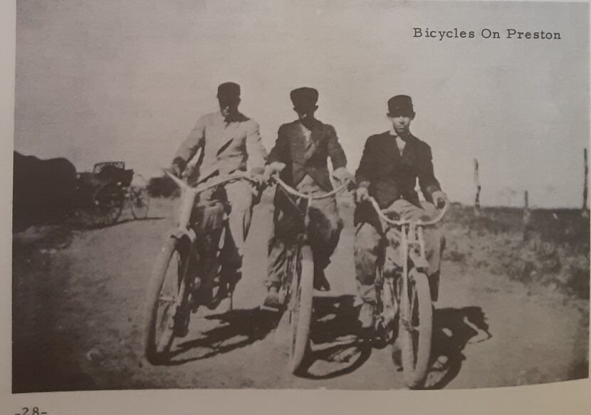 Photograph of cyclists on Preston Road from Adelle Rogers Clark’s Lebanon on the Preston...
