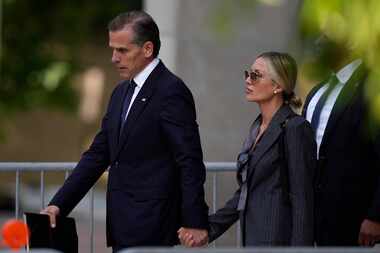 Hunter Biden his wife, Melissa Cohen Biden, depart from federal court in Wilmington, Del.,...