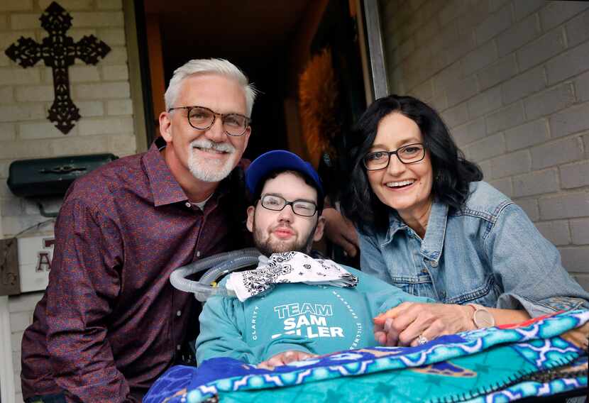 Sam Beller, with parents Kelly and David, was 7 years old when he first required a...