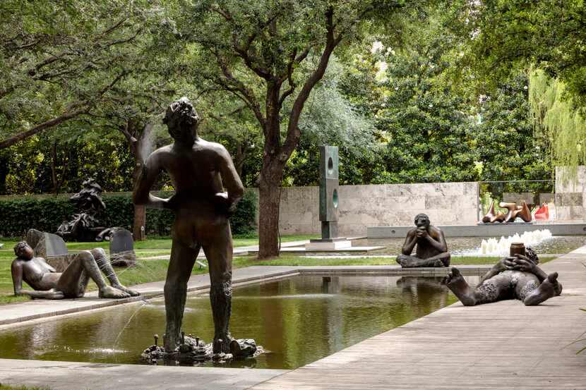 Nicole Eisenman's "Sketch for a Fountain" features five bronze figures at the Nasher...