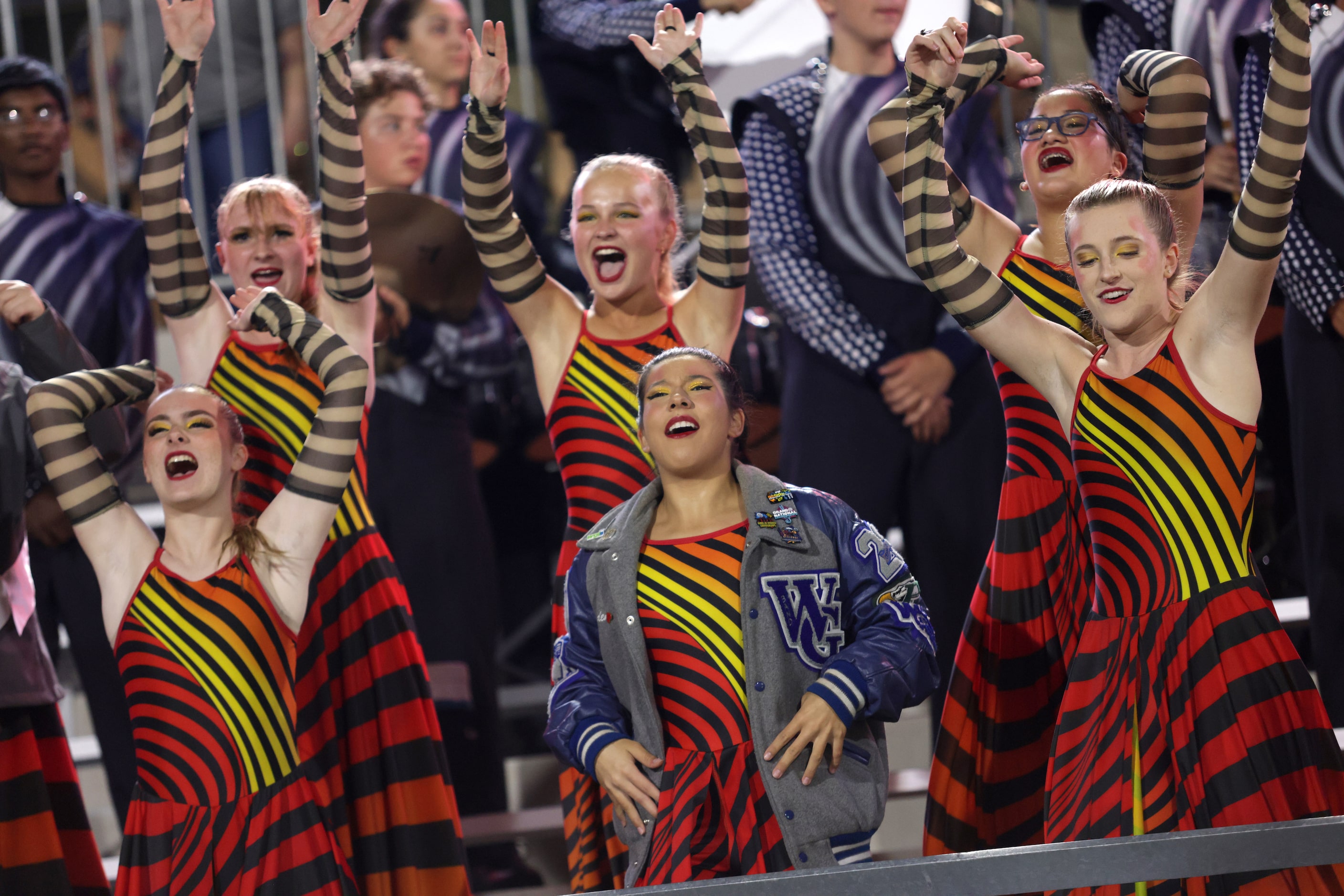 Walnut Grove fans cheer after a big run during the Prosper Walnut Grove High School at...