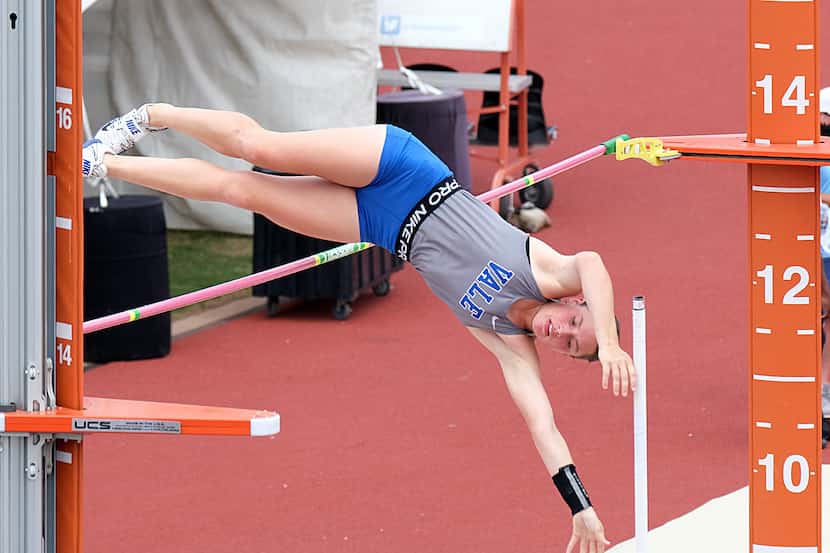 Emma Tindall of Sunnyvale placed third in the 4A pole vault at the UIL State track...