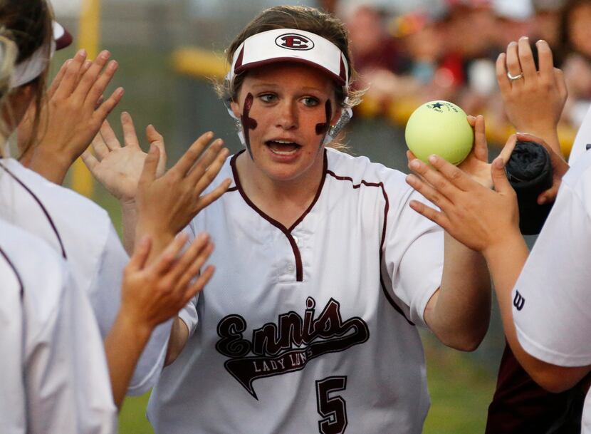 Julia Hollingsworth, OF/SS, Ennis / Before the start of the playoffs she boasted a .678...