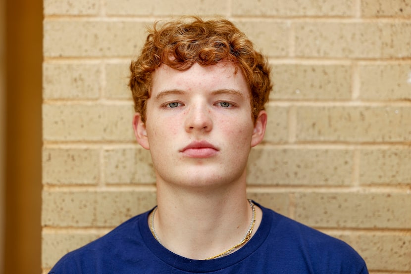 Keller basketball player Brooks Bahr pictured after a national letter of intent signing...