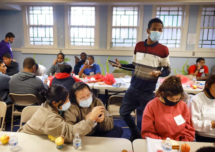 Over 50 migrants arrived at the Oak Lawn United Methodist Church in Dallas December 7, 2022,...