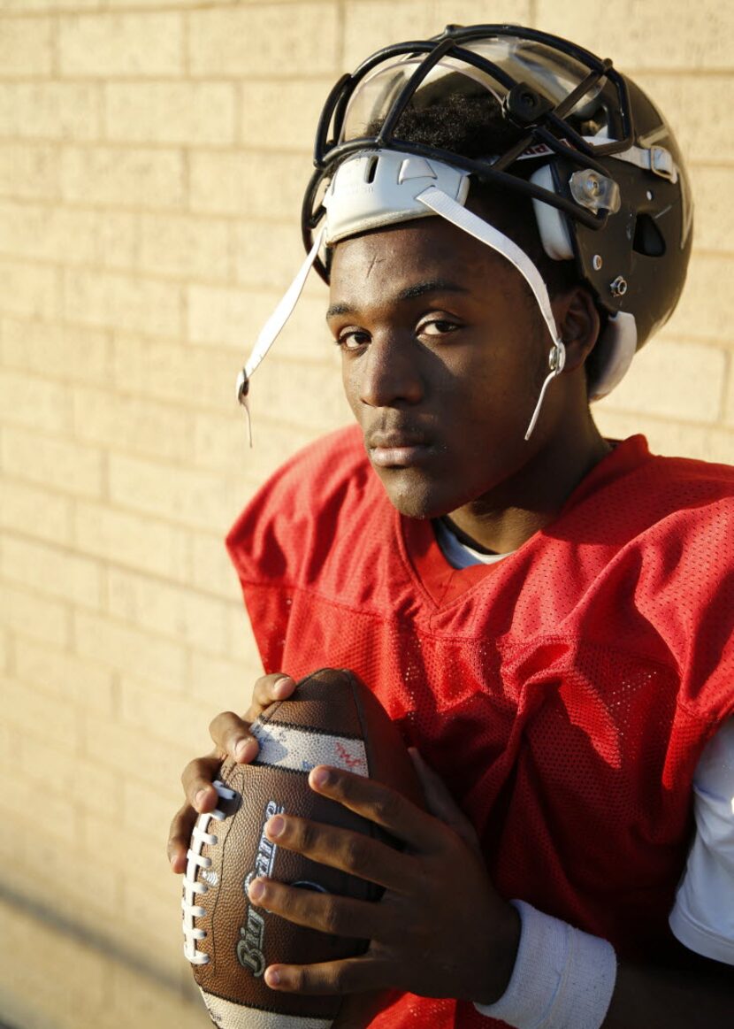 Frisco Lone Star's Jason Shelley poses for a portrait at Lone Star High School in Frisco on...