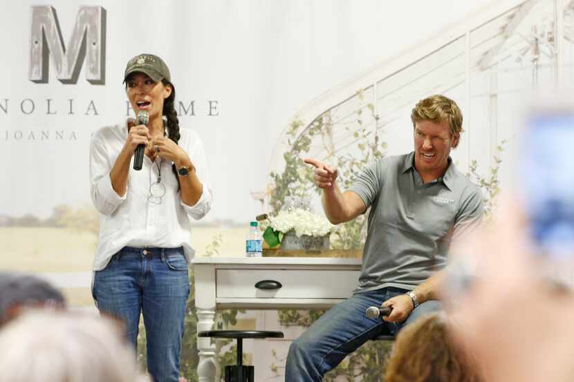HGTV stars from Waco, Texas, Chip and Joanna Gaines talk to the audience during an...