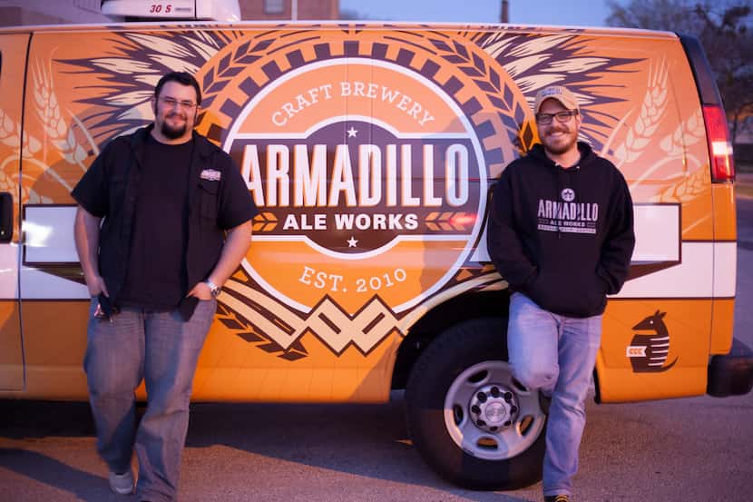 From left to right: Yianni Arestis and Bobby Mullins, founders of Denton brand Armadillo Ale...