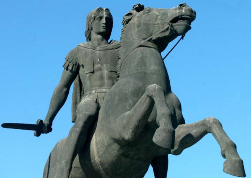  A statue of the Alexander the Great stands in the northern Greek port city of Thessaloniki,...