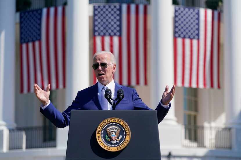 President Joe Biden speaks before signing the "CHIPS and Science Act of 2022" during a...