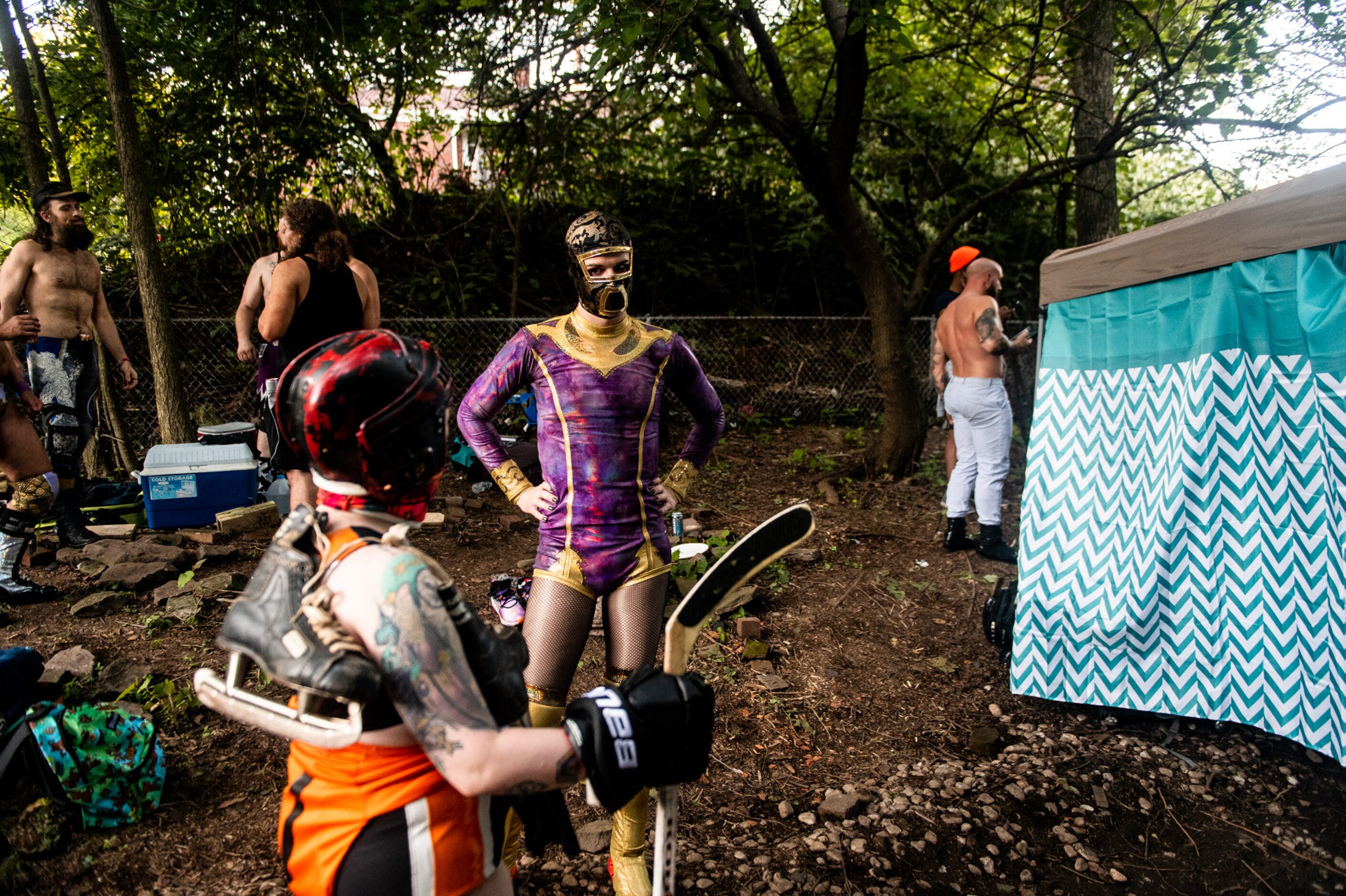 Still Life with Apricots and Pears (center) is a non-binary professional wrestler who began...