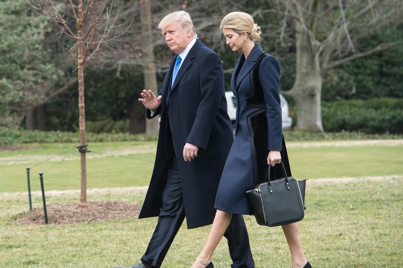 This file photo taken on February 1, 2017 shows US President Donald Trump and his daughter...