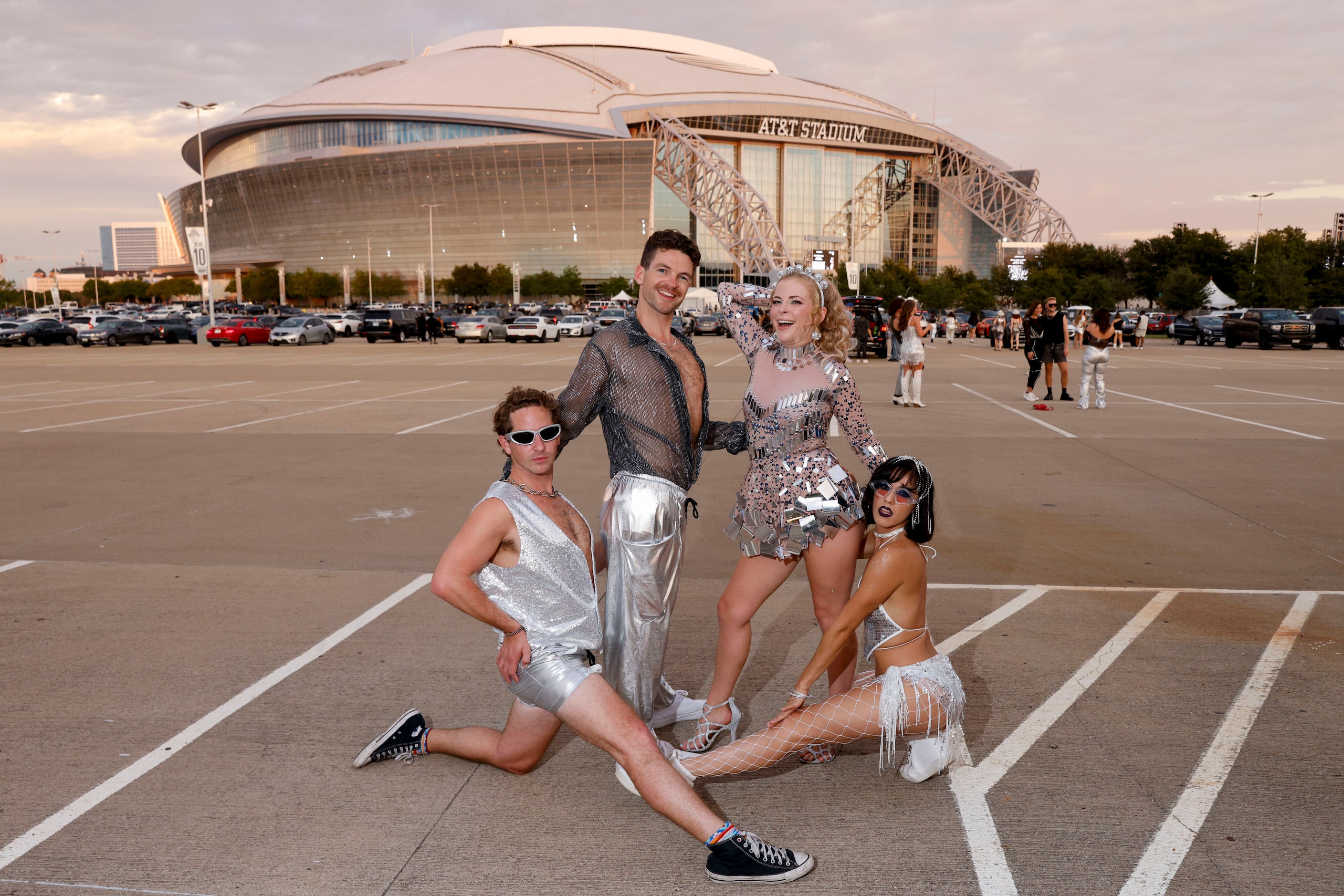 From left, Mike Nickels, Robbie Ringwall, Maggie Behringer and Daisy Pardo pose together...