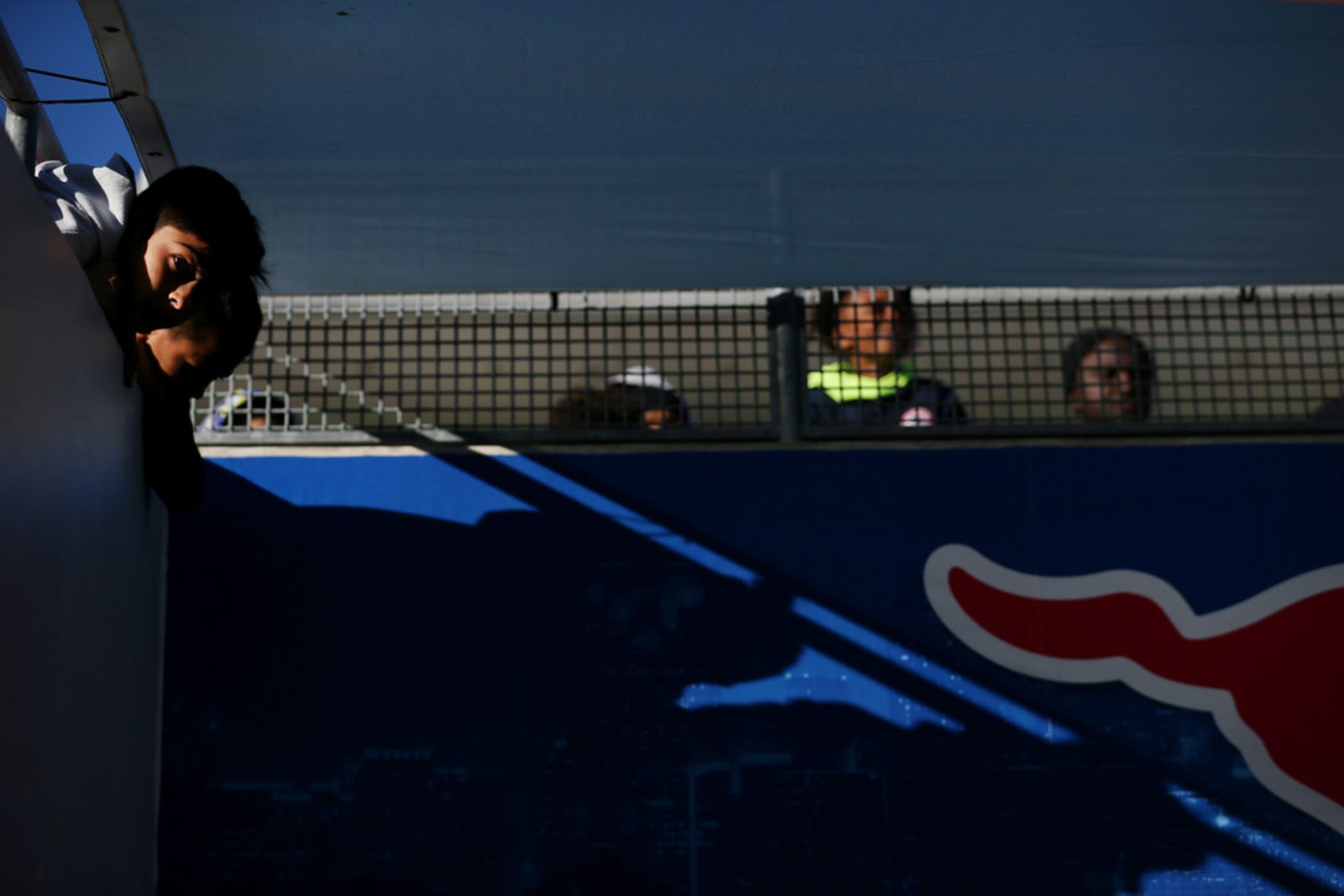 Children watch players enters the field for the second half during the Class 5A Division II...