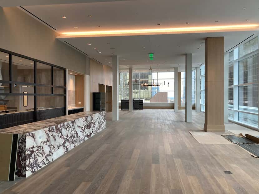 The main restaurant area at downtown Dallas' new JW Marriott Hotel which opens in June.