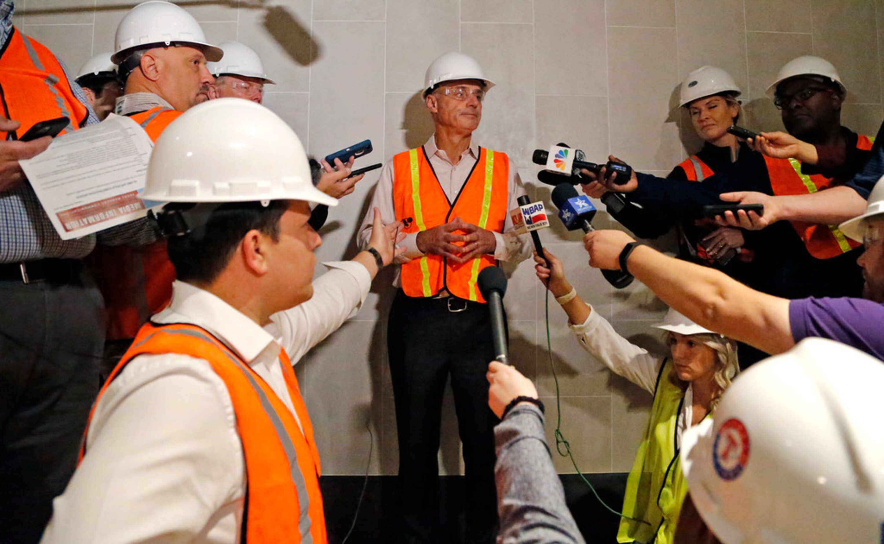 MLB commissioner Rob Manfred visited Globe Life Field in Arlington to view the construction...