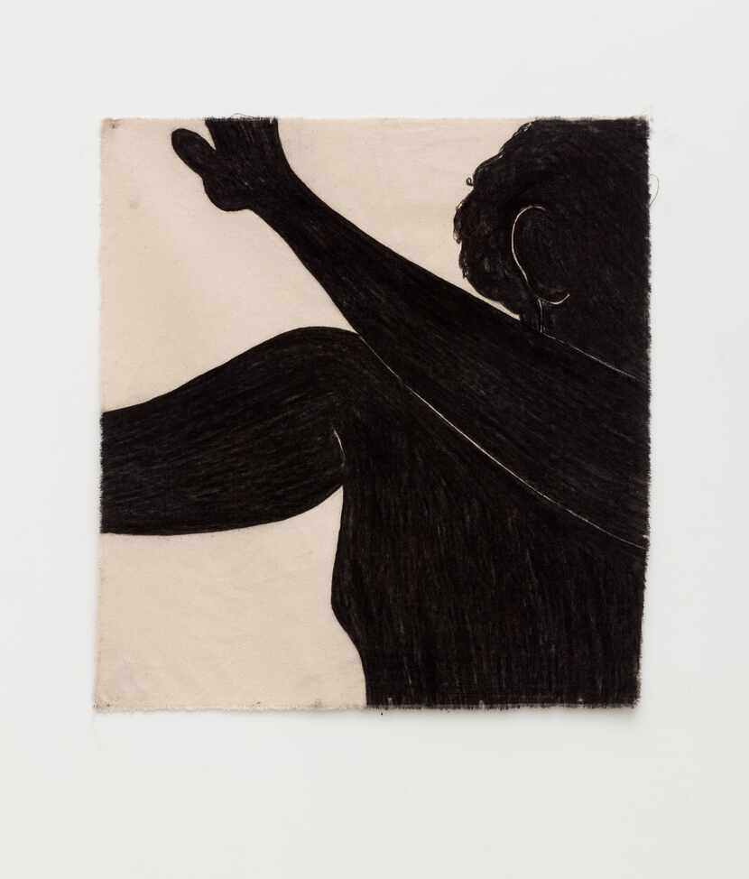 taylor barnes, "Sway, 2022," charcoal on cloth. 