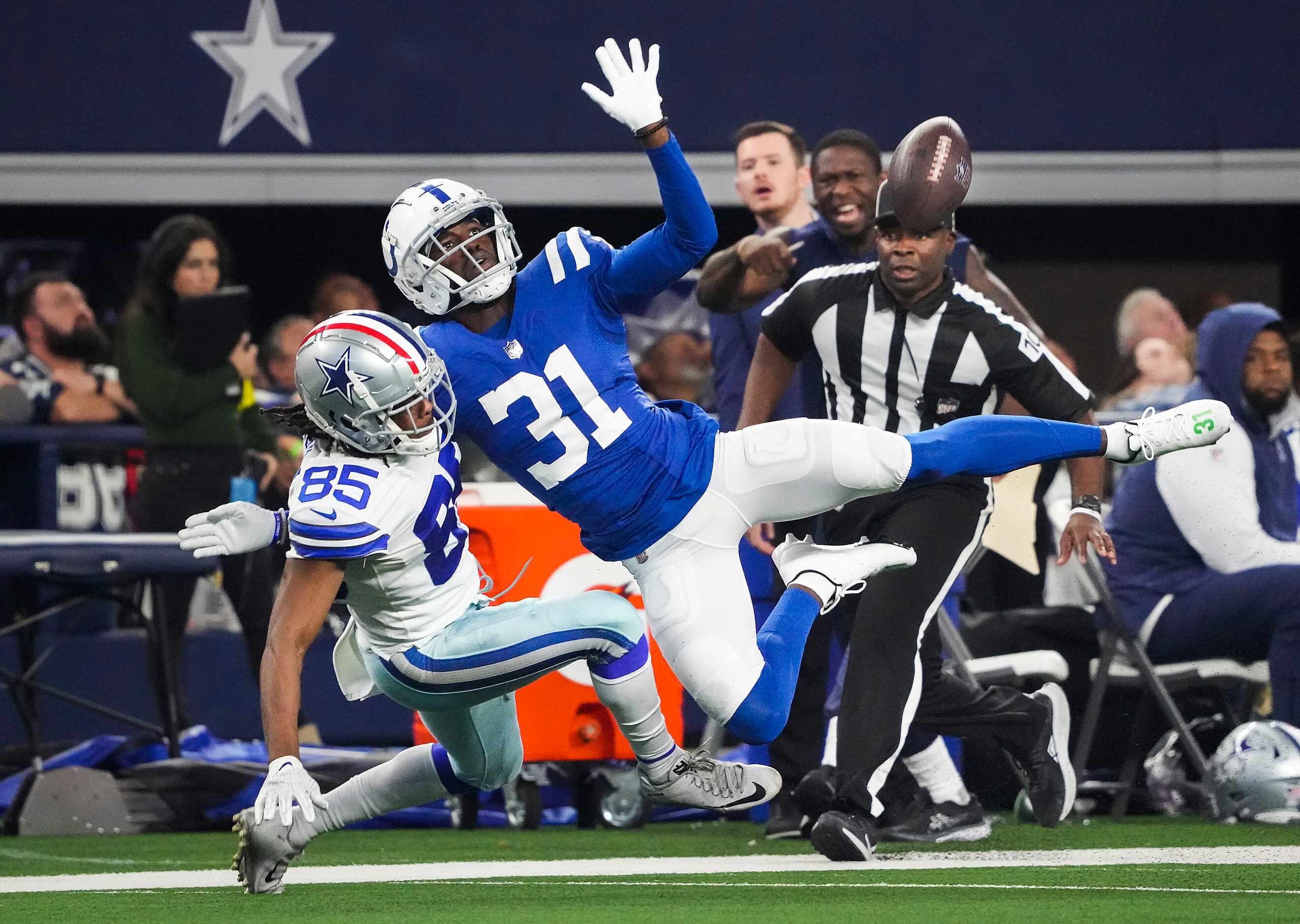 Indianapolis Colts safety Brandon Facyson (31) commits a pass interference call against...