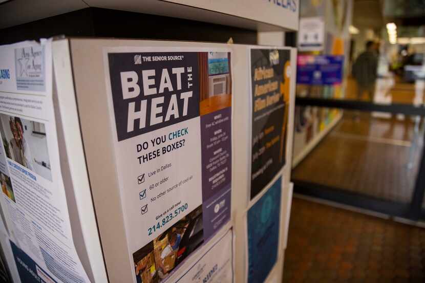 A Beat the Heat flyer at the Martin Luther King Branch Library in Dallas.