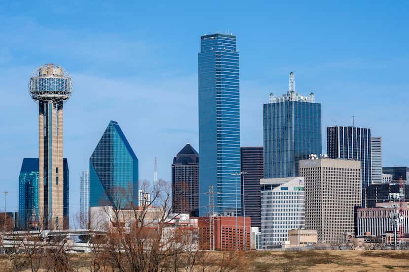 Downtown Dallas' skyline.