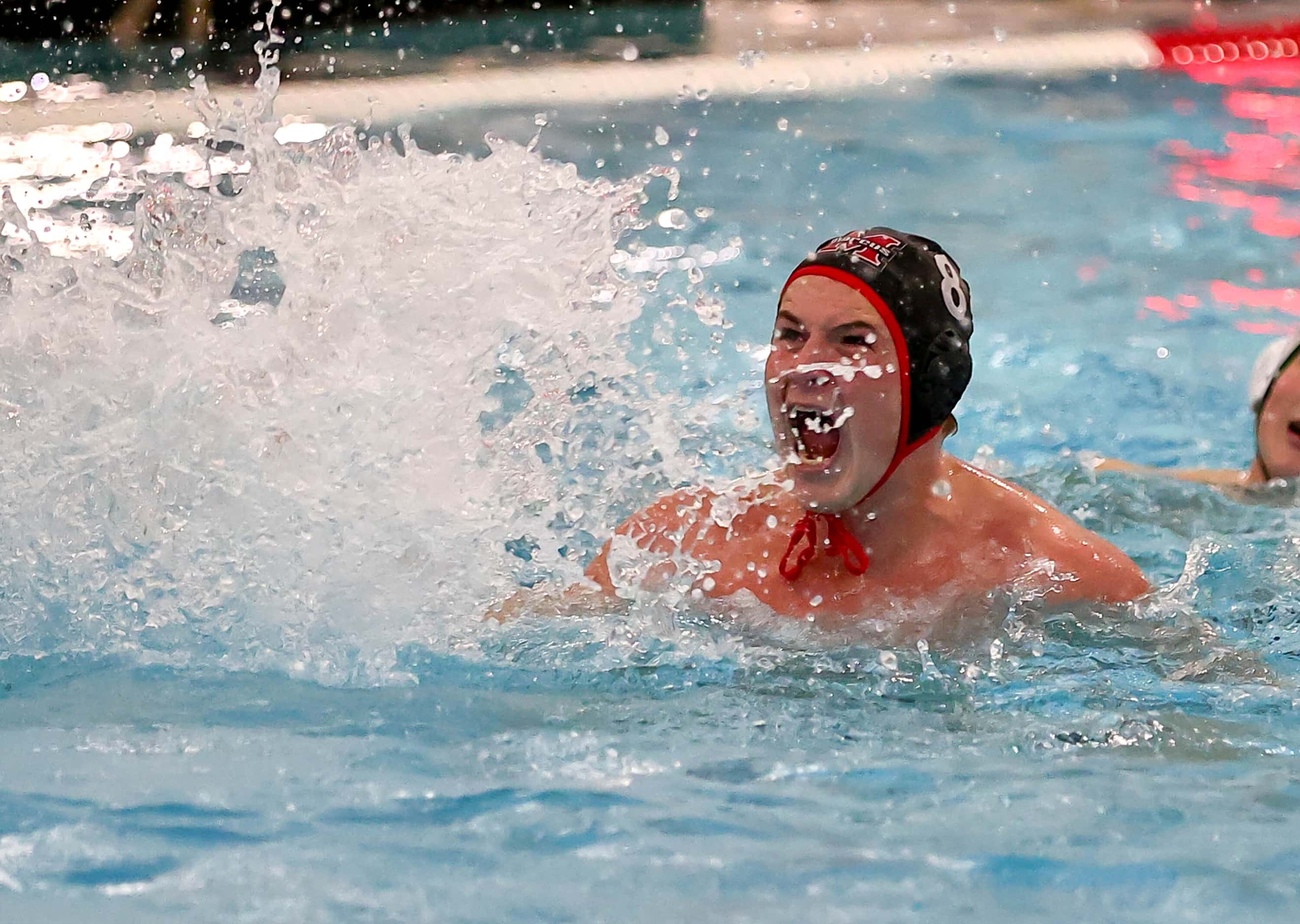 Flower Moun Marcus' Joseph McCreary reacts after scoring a goal against Southlake Carroll in...