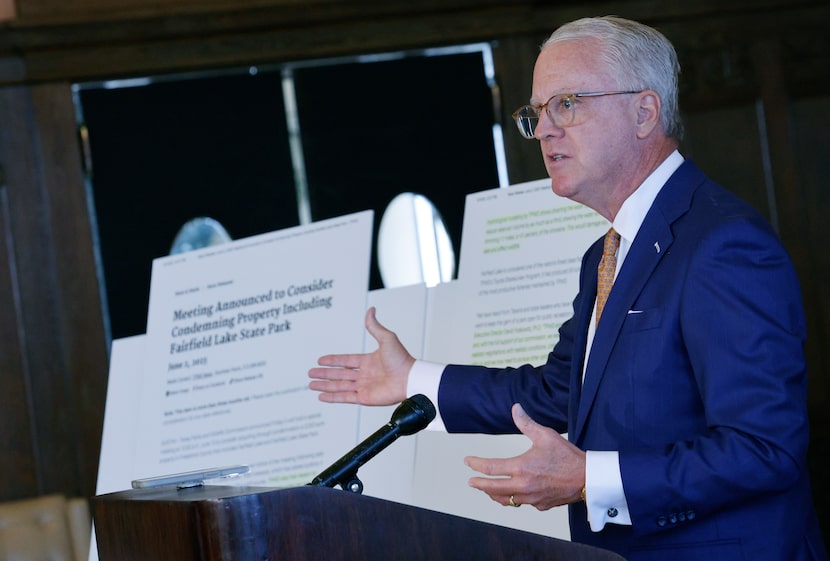 Shawn Todd, founder and CEO of Todd Interests, speaks during a news conference Tuesday in...