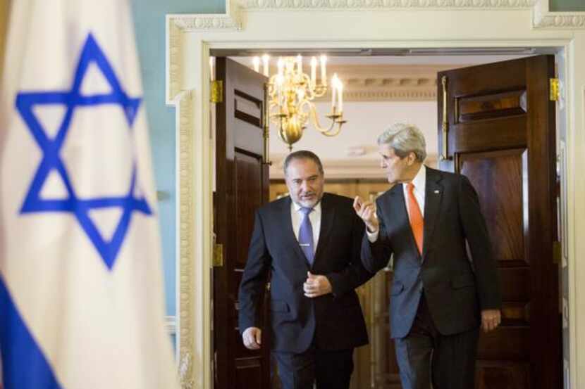 
Secretary of State John Kerry, with Israeli Foreign Minister Avigdor Lieberman, has said...