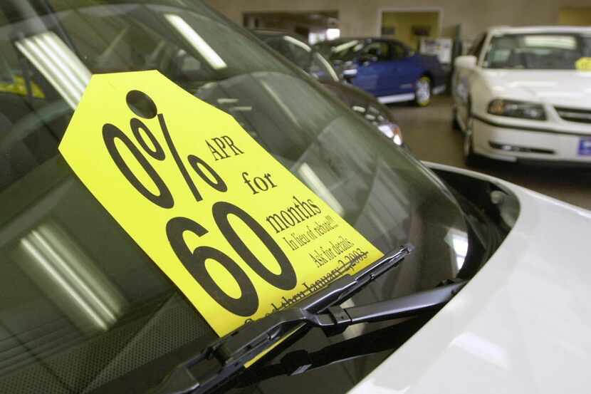 Terms of a car sale are advertised in White Bear Lake, Minnesota. According to credit bureau...